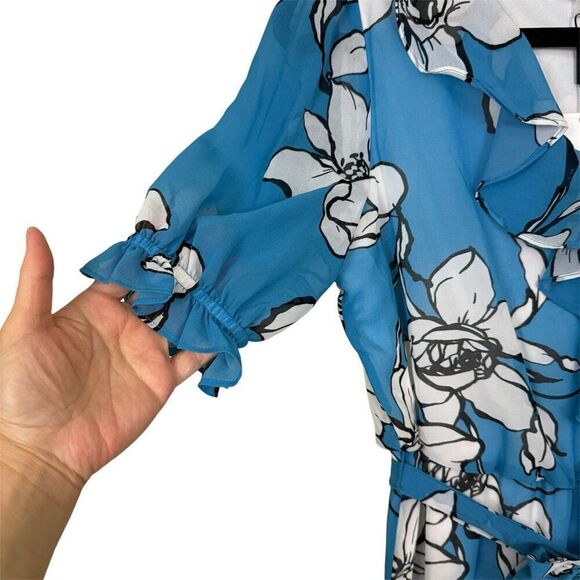 Calvin Klein Floral Printed Chiffon Dress - Size XS - Picture 5 of 14